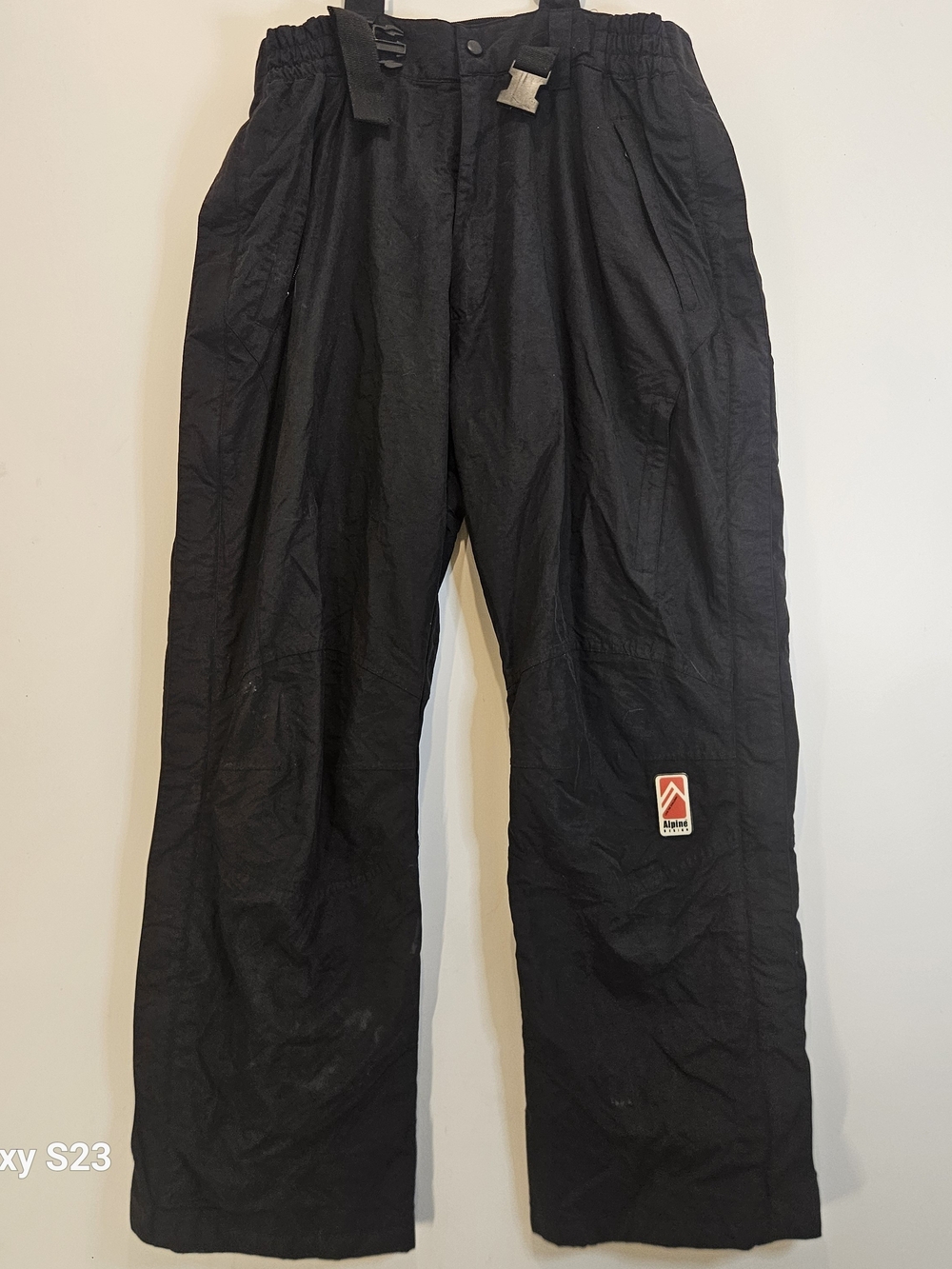 Alpine Men's Black Cargo Snow Pants with Buckle Waist